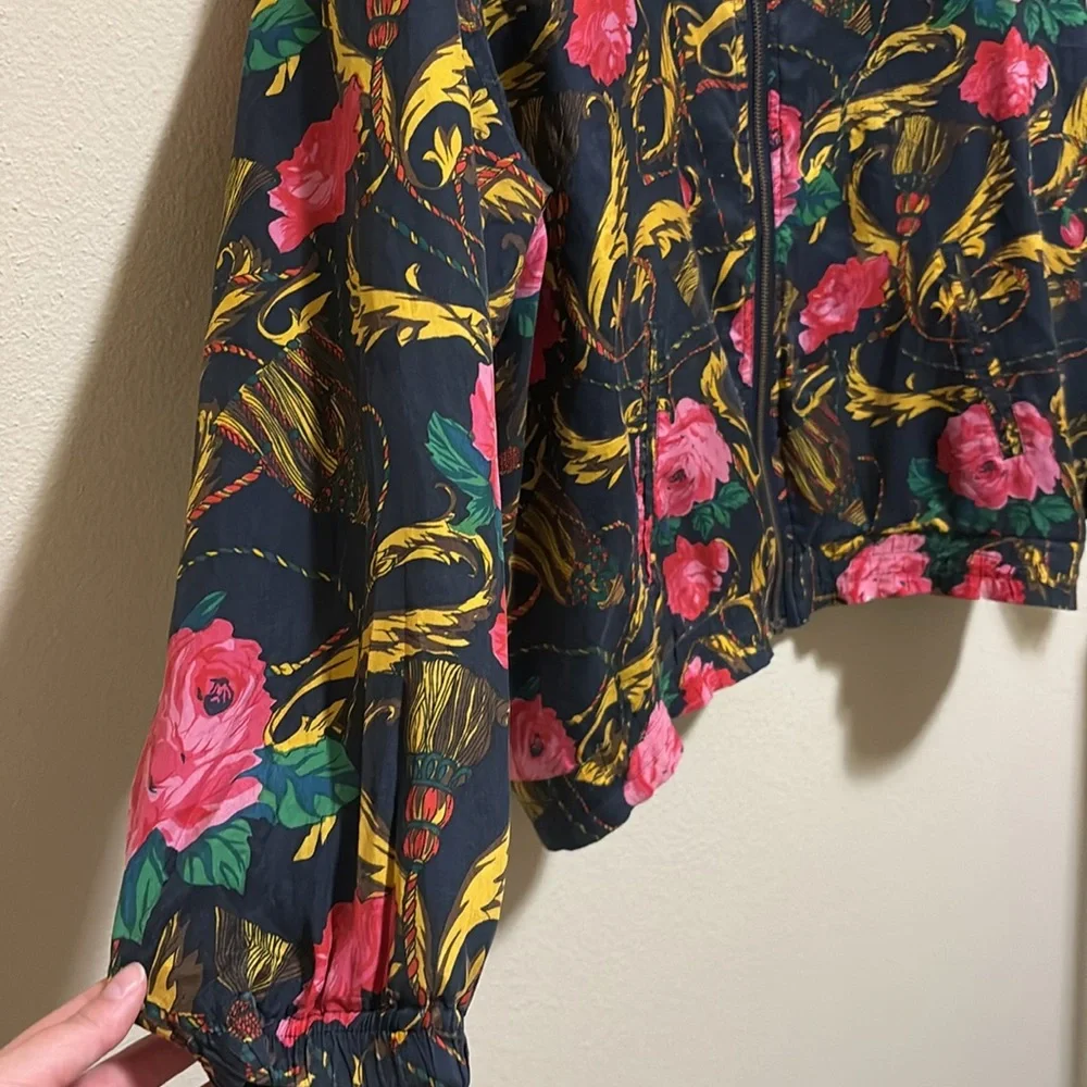 Outbrook Floral Silk Vintage Jacket Size Large - Picture 4 of 6